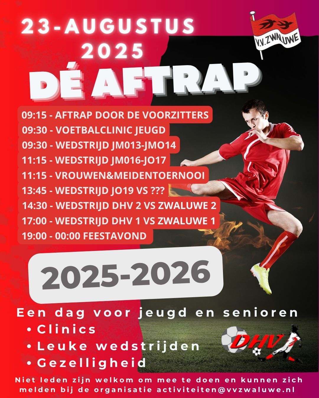 Programma de aftrap seizoen 2025-2026