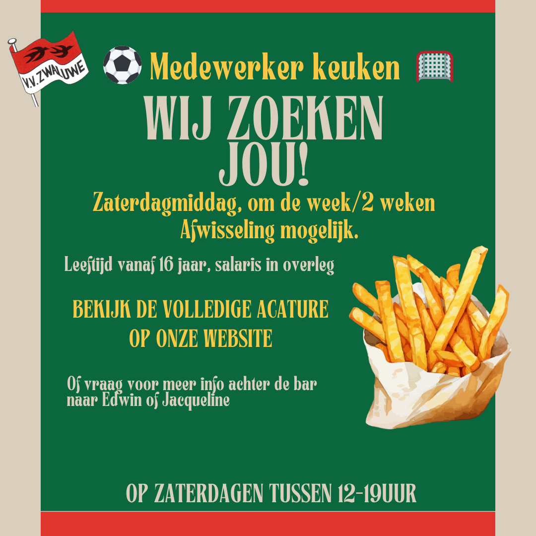 Vacature medewerker keuken