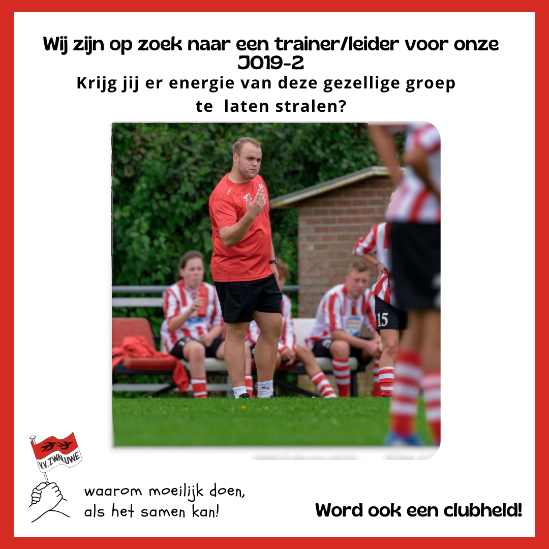 Trainer gezocht voor JO19-2!